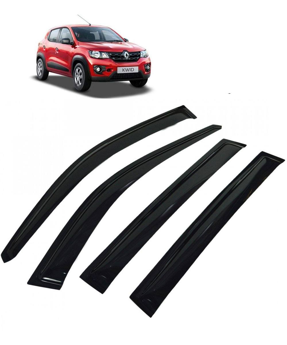 Car Window Door Visor For Renault Kwid Set Of 4 Black